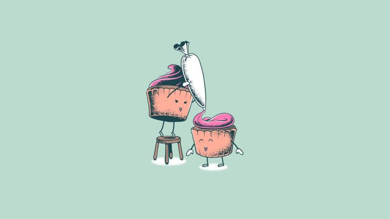 ilustrace, minimalismus, humor, kreslená pohádka, UMĚNÍ, cupcakes ilustrace, minimalismus, humor, kreslená pohádka, UMĚNÍ, cupcakes
