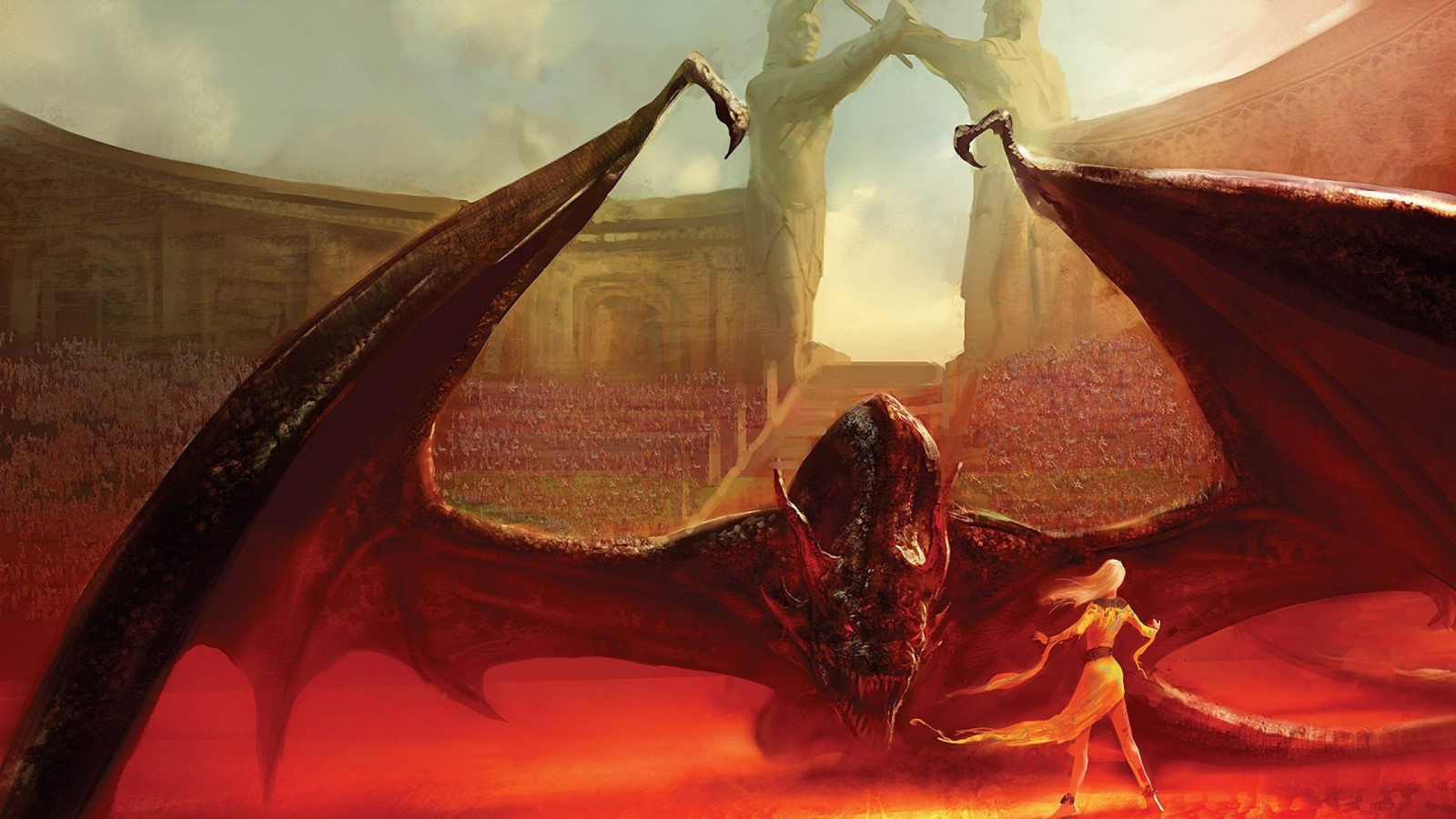 Wallpaper 2560x1440 Px SENI Daenerys Naga Fantasi Permainan 