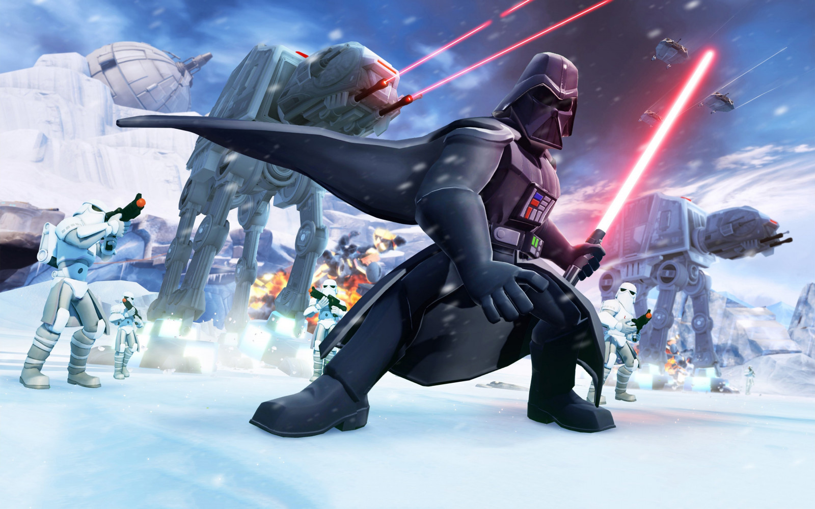 Star Wars, อะนิเมะ, ดาร์ ธ เวดอร์, ดิสนีย์, ภาพหน้าจอ, 3840x2400 px, กีฬาฤดูหนาว