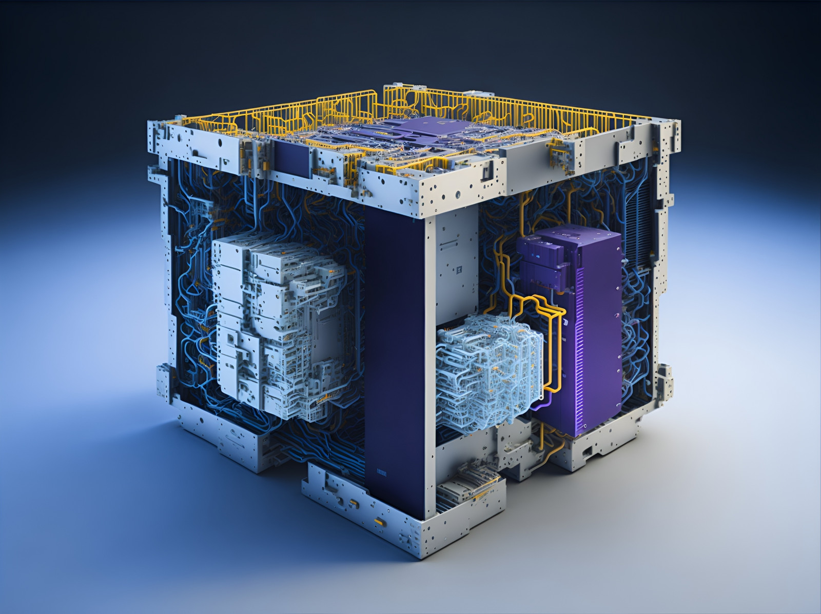 krychle, jednoduché pozadí, technika, ai art