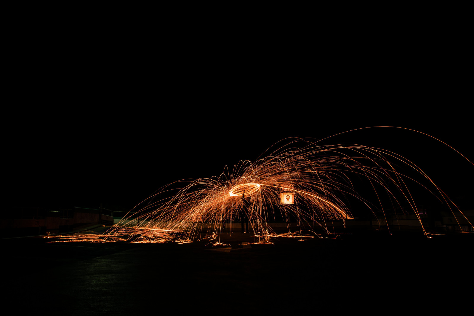Nacht-, Langzeitbelichtung, Feuerwerk, Wunderkerze, Event, Stahlwolle, Licht, Dunkelheit, Erholung, Erholung im Freien