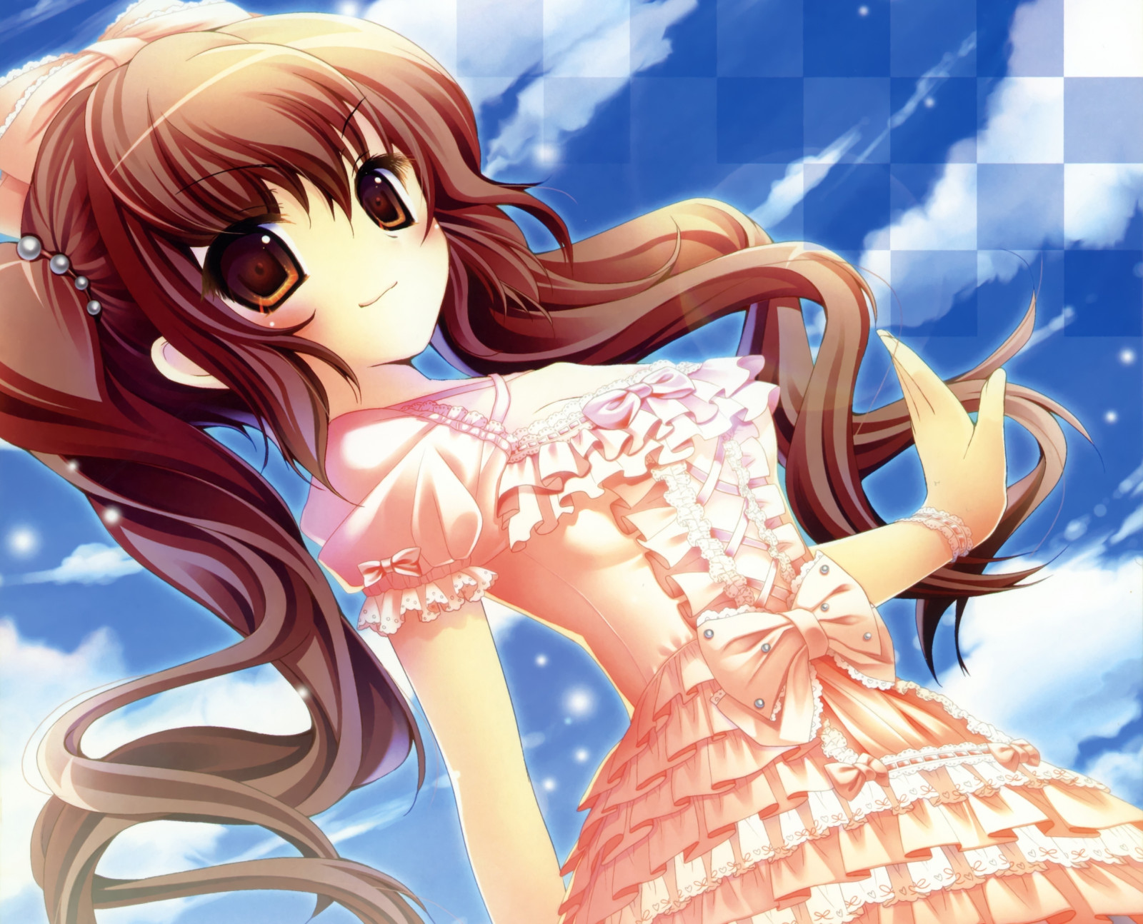 図, アニメ, 東方, ドレス, 漫画, 姫海道帽子, 女の子, 見て, マンガカ