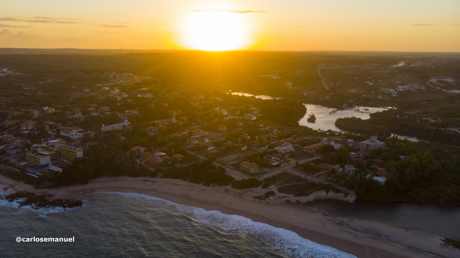 pláž, drone photo, Příroda, západ slunce, tabatinga