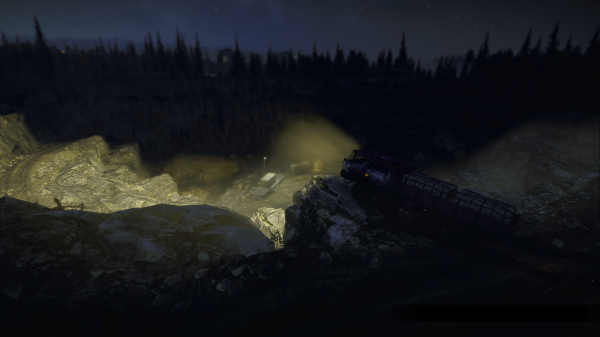 PC gaming, screen shot, Truck, Snowrunner, video games, dark