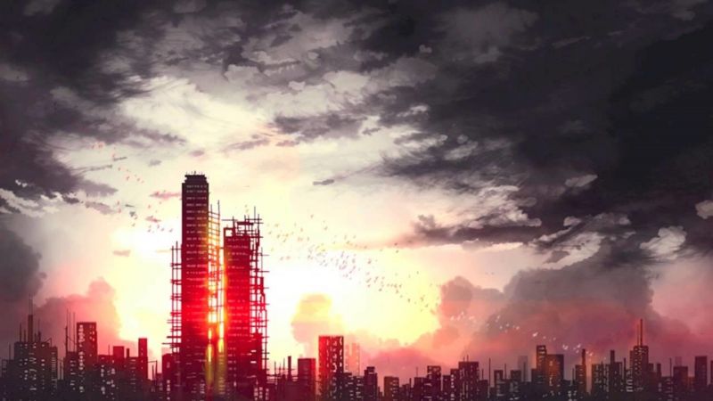 tmavé City, panoráma města, nebe, panoráma, mrakodrap, soumrak tmavé City, panoráma města, nebe, panoráma, mrakodrap, soumrak