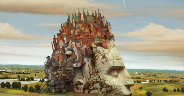 sky,multicolor,castle,historic site,Abstract Art Wallpaper HD,2560x1339 px
