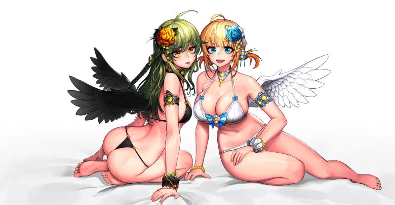 Personagens originais,bunda,calcinhas,decote,Asas