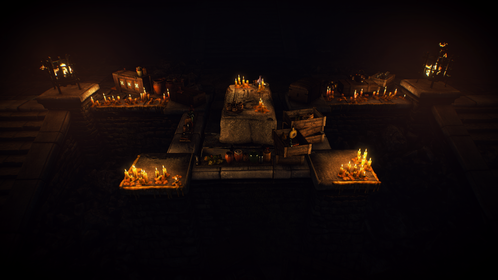 chrám, videohry, noc, večer, Witcher 3 Wild Hunt, Vánoční osvětlení, půlnoc, světlo, osvětlení, tma, Snímek obrazovky, vánoční dekorace