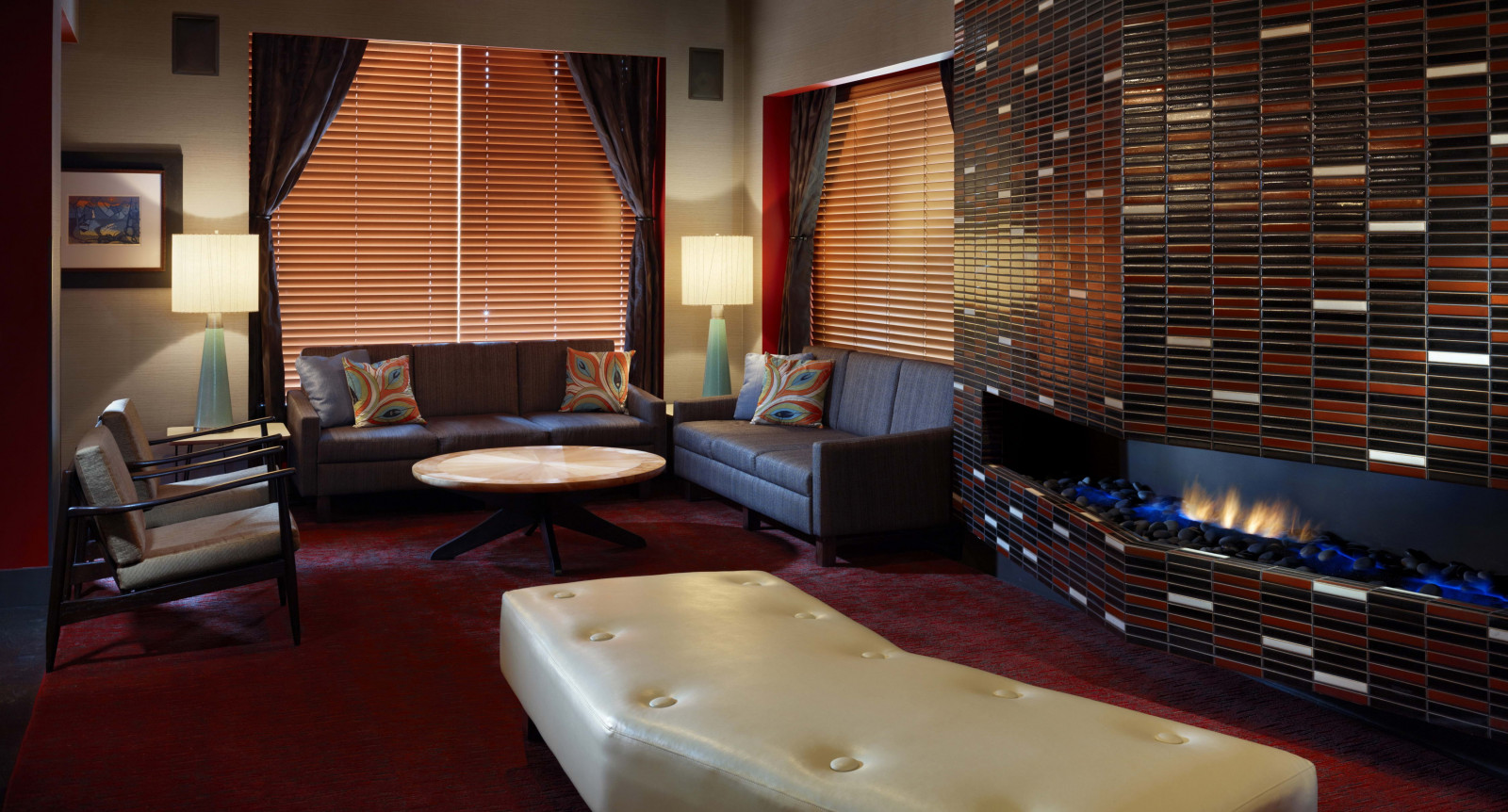 Wallpaper fireplace, gas, design, living room 4500x2426 wallpaperUp