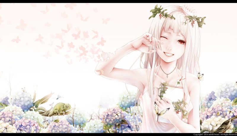 ilustrace, květiny, anime, jaro, Původní znaky, Cameleon ilustrace, květiny, anime, jaro, Původní znaky, Cameleon