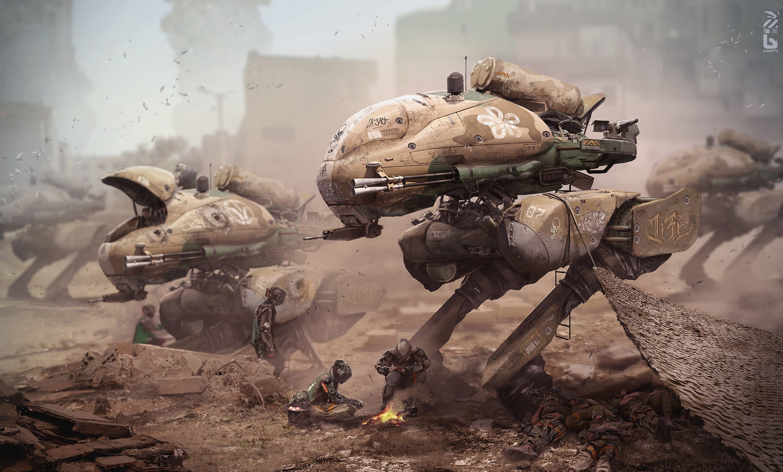 futuristický, vozidlo, válka, umělecká díla, voják, sci-fi, válečný, armáda, Snímek obrazovky, mecha, 2514x1519 px