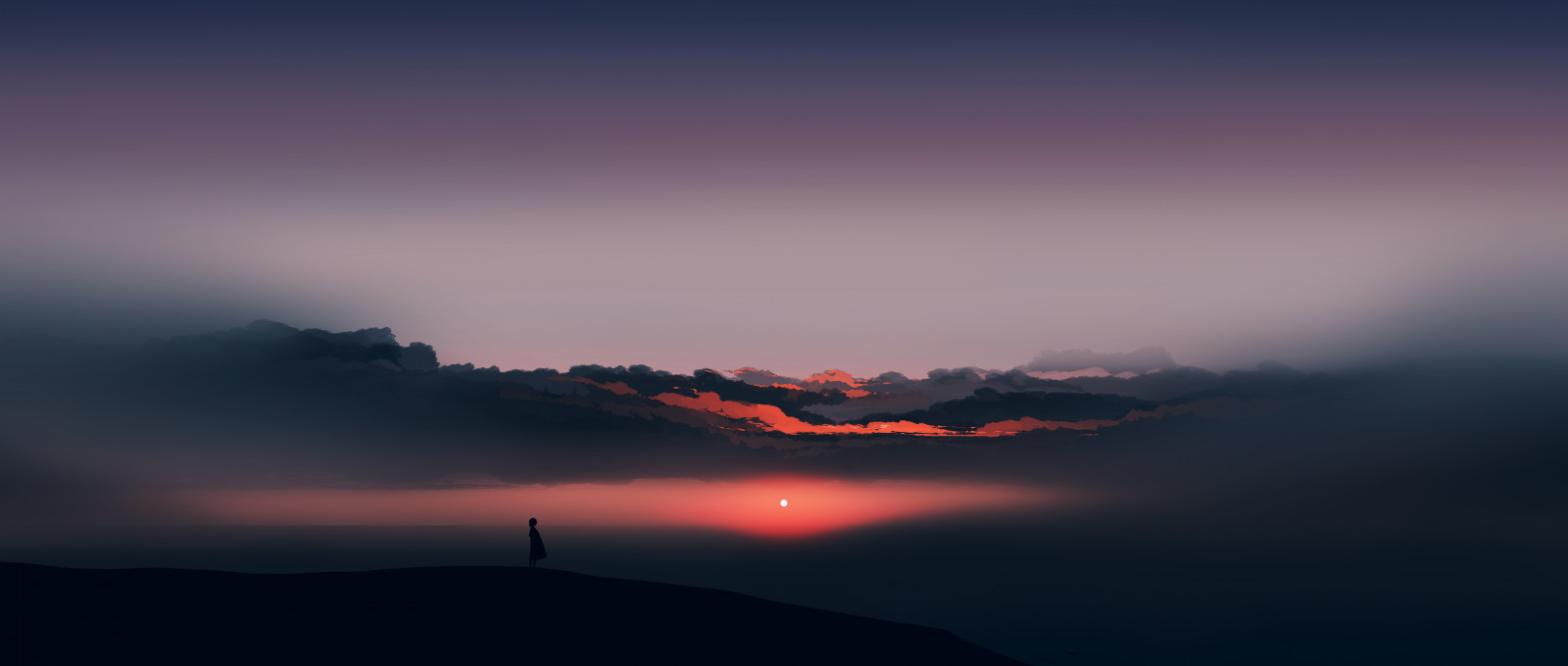 artwork, digitale kunst, zonsondergang, wolken, digitaal schilderen, hemel, Zon, Gracile