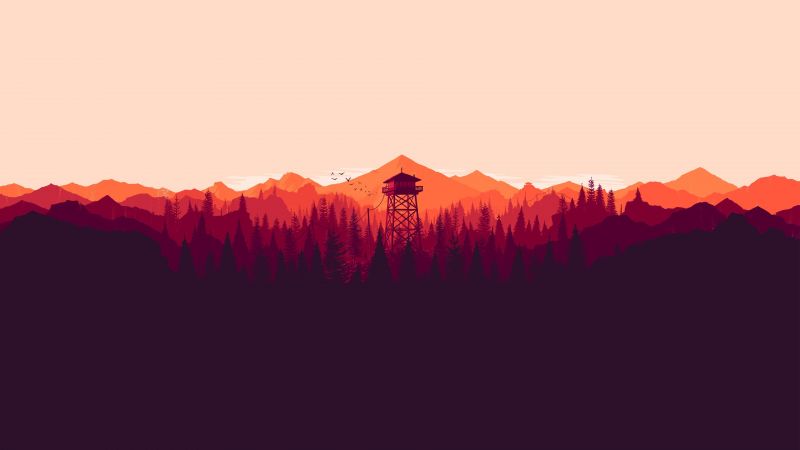 krajina, videohry, umělecká díla, Firewatch, západ slunce, svítání krajina, videohry, umělecká díla, Firewatch, západ slunce, svítání
