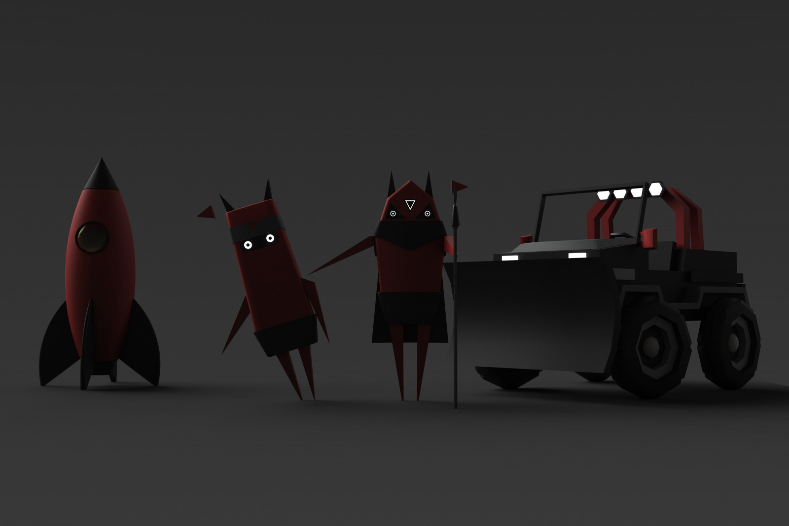 illustrazione, 3D, veicolo, low poly, cartone animato, personaggi originali, marca, Desktop 3D, immagine dello schermo