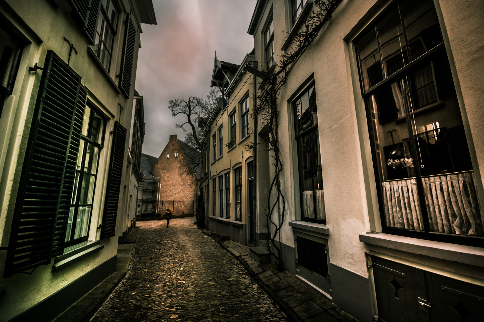 persone, vecchio, monocromo, città, strada, notte, urbano, cielo, mattoni, strada, nuvole, sera, Sony, Crudo, olandese, lightroom, Olanda, infrastruttura, angolo, leggero, colore, largo, vicolo, edifici, marciapiede, oscurità, streetphotography, secolo, alfa, sigma, 1.020 millimetri, 10 millimetri, area urbana, A58, Zutphen