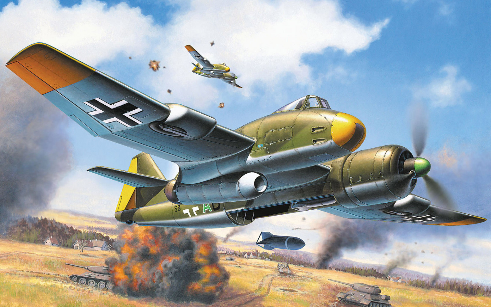 aereo, guerra, volante, cielo, esercito, militare, Blohm Voss P 194