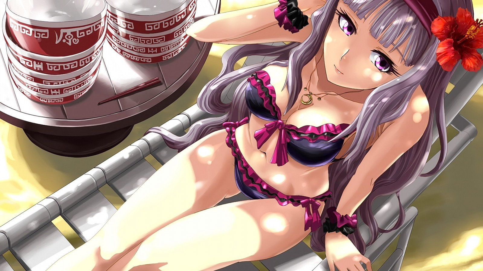 ผมยาว, อะนิเมะ, สาวอะนิเมะ, กำลังมองหาผู้ชม, ชุดชั้นใน, กางเกง, การ์ตูน, ชุดชั้นใน, ภาพหน้าจอ, มังงะ