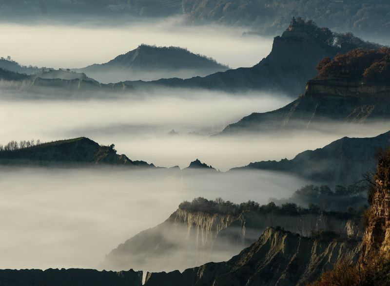 drzewa, krajobraz, wzgórze, jezioro, Natura, odbicie drzewa, krajobraz, wzgórze, jezioro, Natura, odbicie