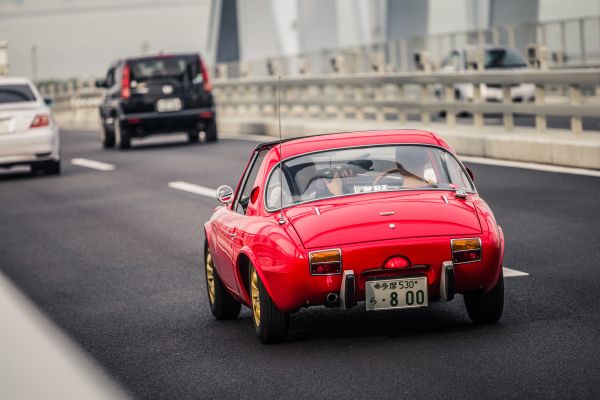 Japan, Photoshop, car, vehicle, bridge, Toyota