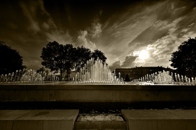 cielo, nube, reflexión, árbol, agua, en blanco y negro cielo, nube, reflexión, árbol, agua, en blanco y negro