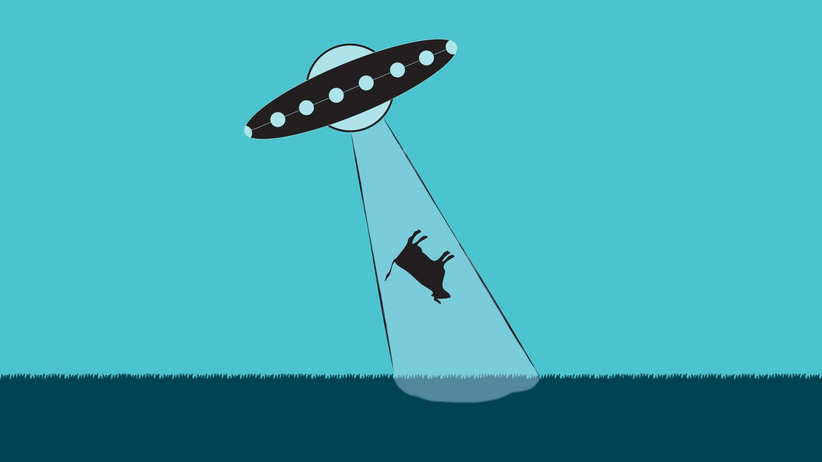 lys, illustration, Digital kunst, dyr, Enkel baggrund, minimalisme, humor, græs, Blå baggrund, køretøj, Mark, fly, fly, CGI, ko, udlændinge, UFO, fremmede bortførelse, svævefly, vinge