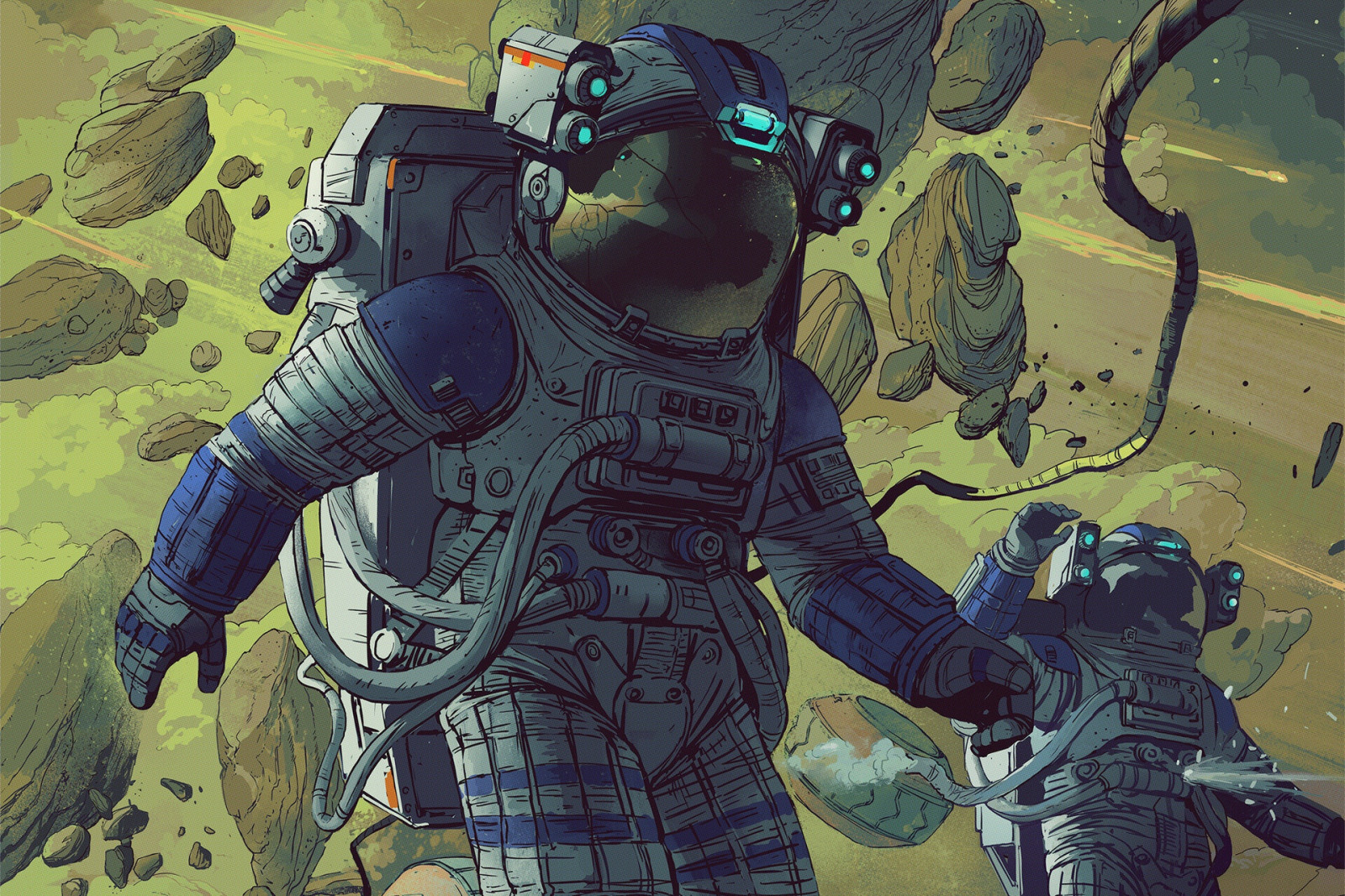 ouvrages d'art, espace, Art de l'espace, astronaute