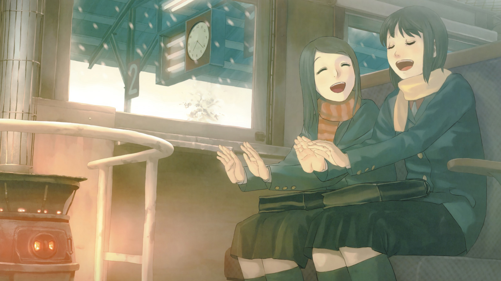 účes, zelená, UMĚNÍ, okno, stěna, černé vlasy, pohodlí, momentka, módní design, malování, pokoj, místnost, cg artwork, ilustrace, sedící, visual arts, vintage clothing, beletrie, jednotný, animace, zábava, fiktivní postava, strop, sklenka, Animated cartoon, nástěnná malba, veřejná doprava, výkres