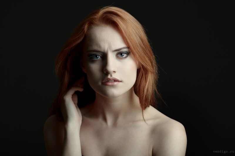 dívka, ryšavý, Červené, portrét, Miass, Studio dívka, ryšavý, Červené, portrét, Miass, Studio