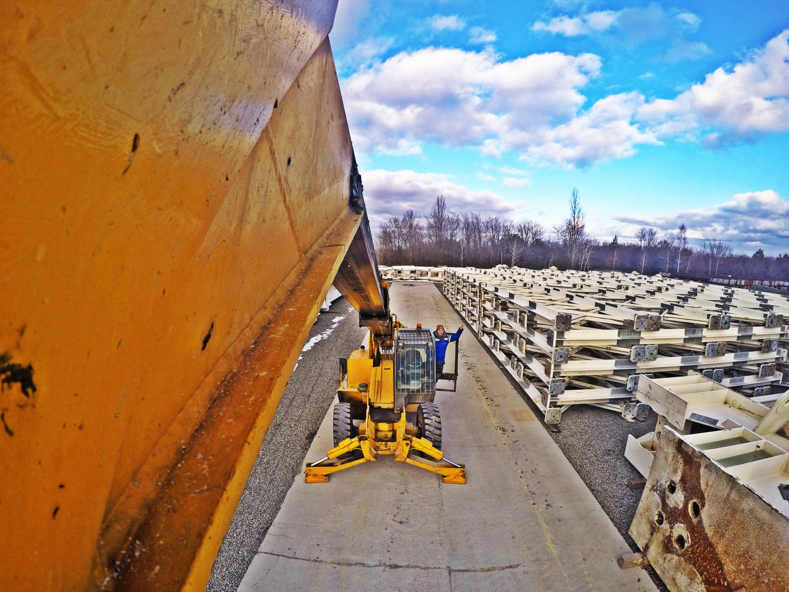 nebe, žlutý, stěna, mrak, střecha, slunečnímu záření