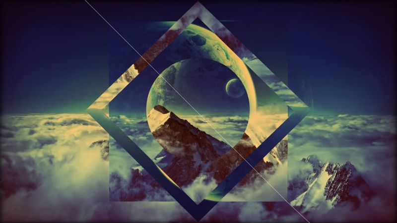 abstract, Earth, space, sky, clouds, Moon abstract, Earth, space, sky, clouds, Moon