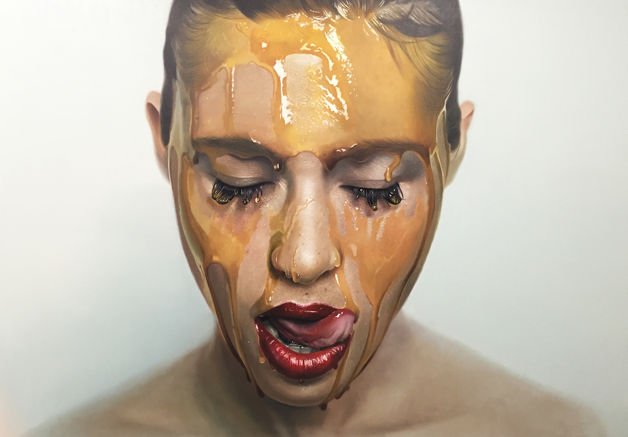 Mike Dargas, Kunstwerk, Malerei, realistisch, Gesicht, Frau