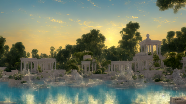 ai art,Stable Diffusion,Greek Columns,ruins,landscape,ancient greece