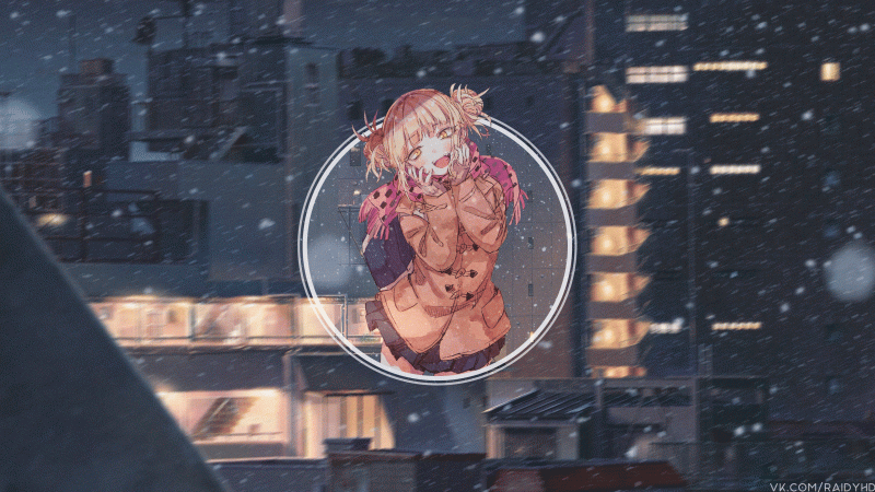 Anime, Anime cô gái, picture in picture, Boku no Hero Academia, tuyết, Himiko Toga Anime, Anime cô gái, picture in picture, Boku no Hero Academia, tuyết, Himiko Toga
