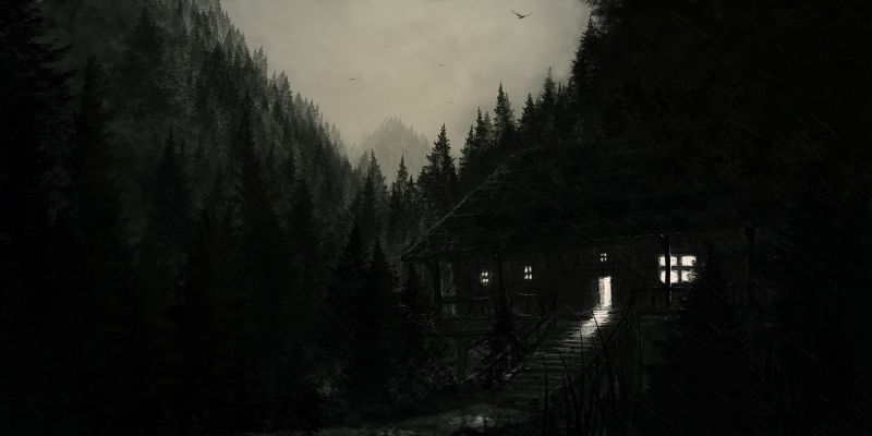 slunečnímu záření, les, digitální umění, černobílý, noc, hory slunečnímu záření, les, digitální umění, černobílý, noc, hory
