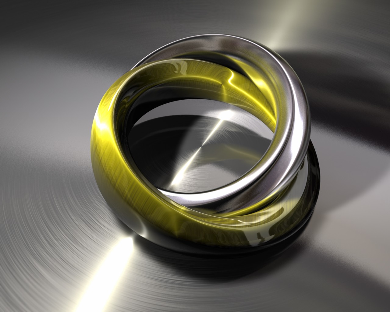 Wallpaper abstract, artwork, rings, yellow, graphic design, metal