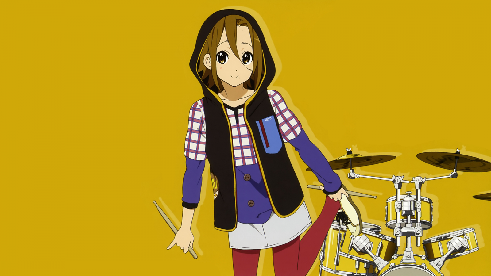 ilustrace, anime, kreslená pohádka, K ON, Tainaka Ritsu, Osoba, 1920x1080 px