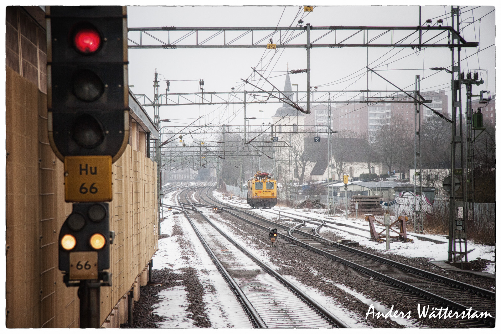 สถานี, รถไฟ, ฤดูหนาว, หมอก, หนาว, หิมะ, การขนส่ง, ไฟแดง, เพลง, การขนส่งสาธารณะ
