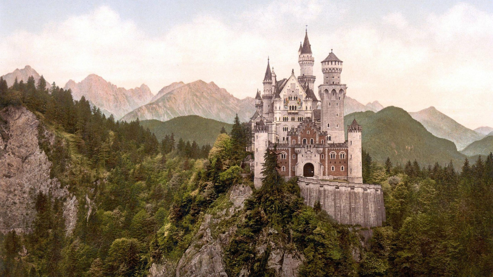 budova, hrad, Německo, Zámek Neuschwanstein, klášter, zámek, Schloss Neuschwanstein, mezník, historické místo, pohoří, místo uctívání