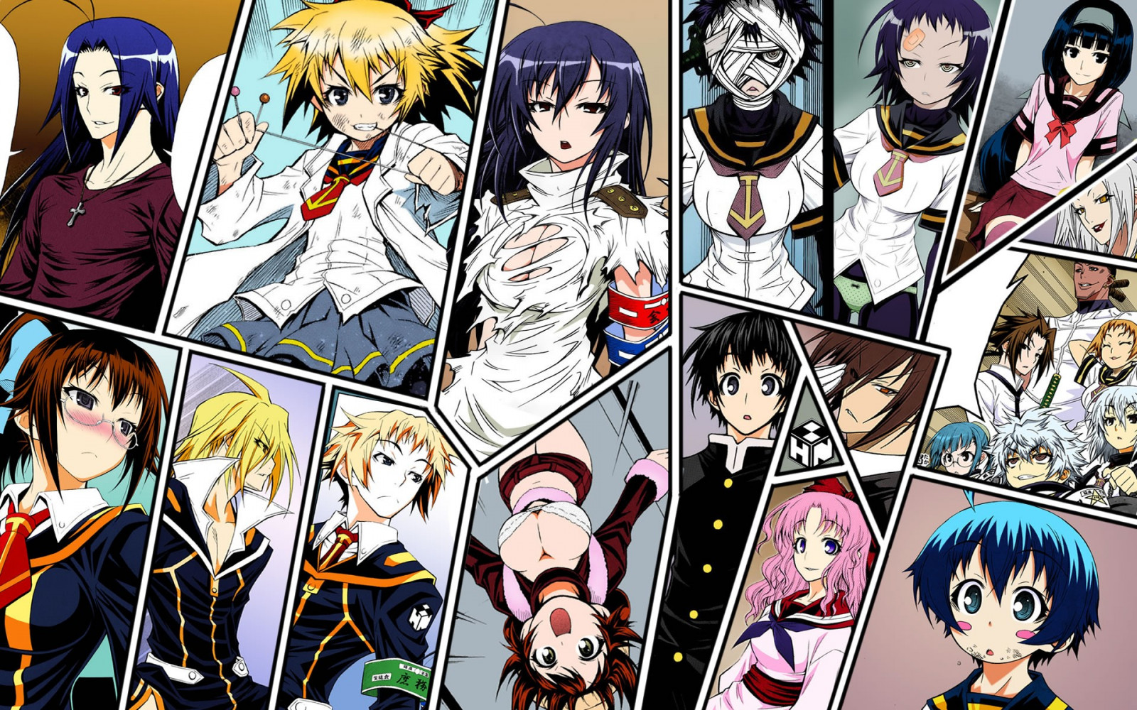 Wallpaper : illustration, anime, cartoon, Medaka Box, mangaka, comics
