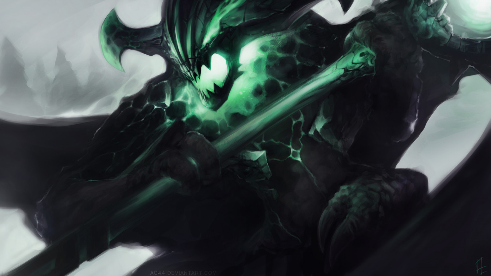 anime, Dota 2, Outworld devourer, ART, darkness, screenshot, computer wallpaper