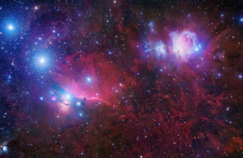 galaxie, prostor, Červené, hvězdy, digitální umění, space art galaxie, prostor, Červené, hvězdy, digitální umění, space art