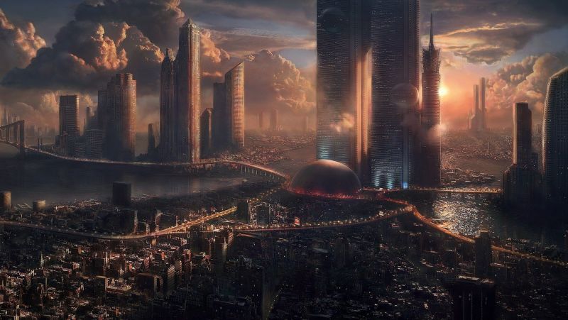 2560x1444 px, paesaggio urbano, futuristico 2560x1444 px, paesaggio urbano, futuristico