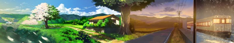 7680x1440 px,anime,vlak