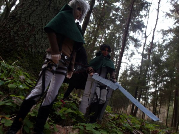 forest, cosplay, anime, grass, wilderness, jungle