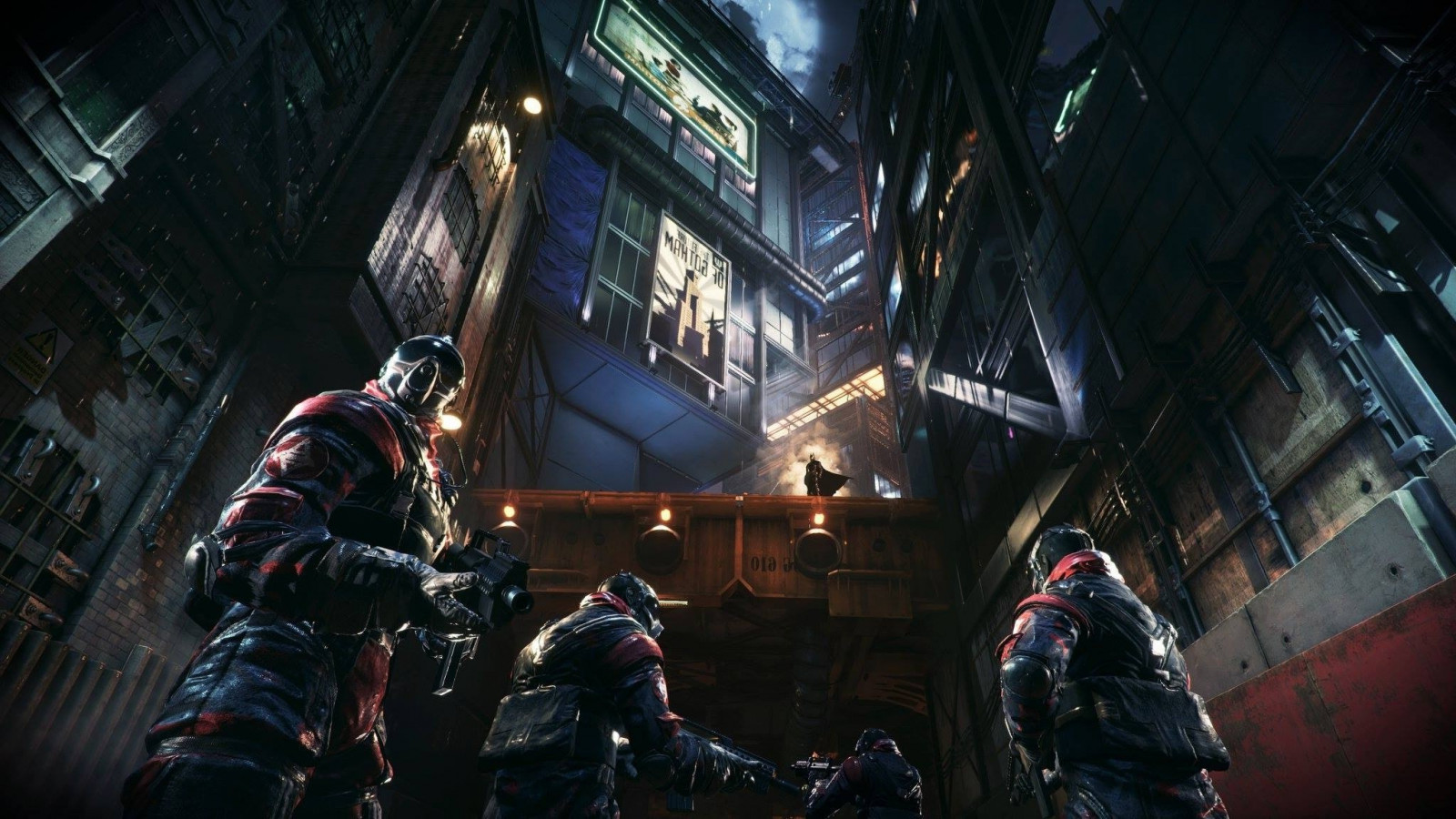 2048x1152 px, Batman, Batman Arkham Knight, bygning, brand, Gotham City, gade