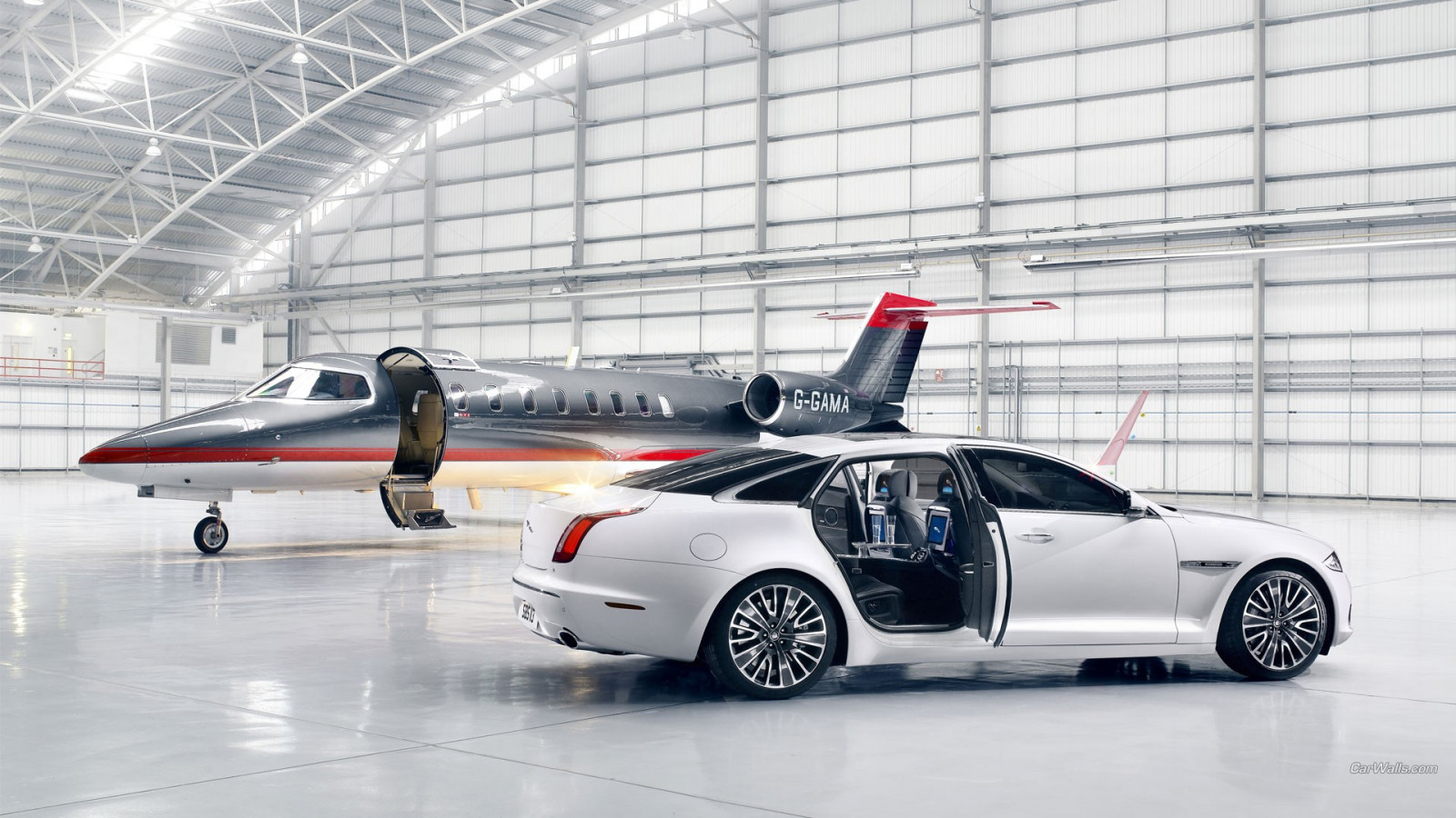 Wallpaper aircraft, Jaguar car, jet fighter, Sedan, Jaguar XJ, wheel