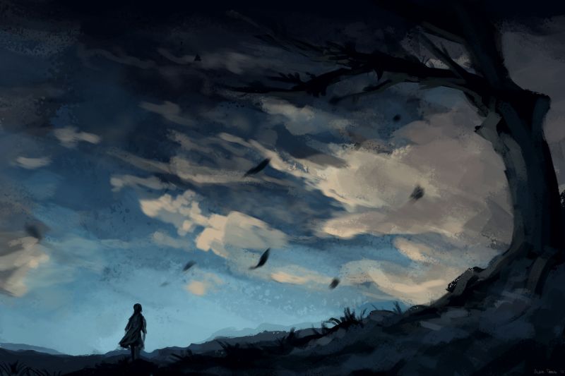 sunlight, fantasy art, reflection, sky, trees, moonlight sunlight, fantasy art, reflection, sky, trees, moonlight