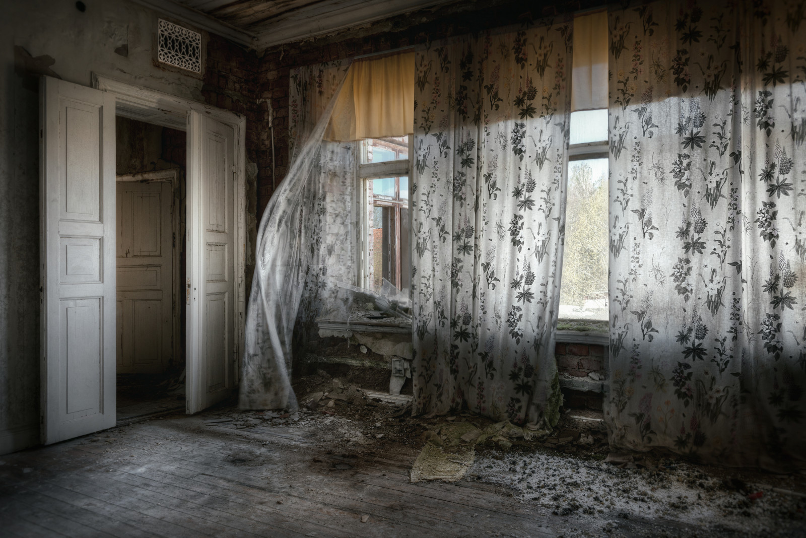 opuštěný, stěna, dřevo, Dům, Nikon, dveře, Švédsko, Vzhled interiéru, rozklad, zkoumání, Sverige, urbex, majetek, NIKKOR, alej, domů, D800, ue, urban area, vergivet, f rfall