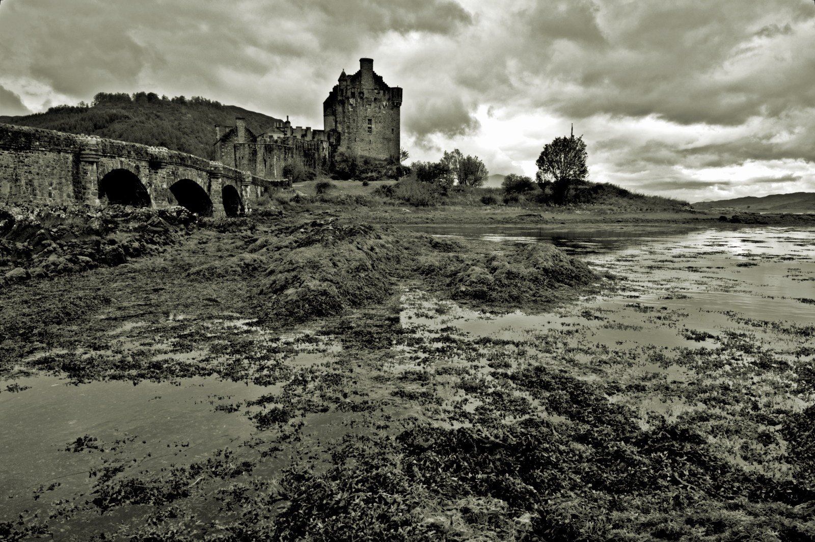 krajina, bílý, Černá, černobílý, moře, Skála, budova, nebe, hrad, pobřeží, dějiny, ostrov, Nikon, zřícenina, Mořská řasa, mrak, NIKKOR, tělesné, Černá bílá, vrchovina, nikond5000, D5000, vysočina, 1685mm, Černý a bílý, monochromatické fotografování, dávná historie, archeologické naleziště, opevnění, Digikam, nikkor1685mm, eileandonancastle, most pro pěší, Dornie, Eilean Donan, lochduich, sealoch, westernhighlands, clanmacrae, eileandonn v, Donn nofeigg, islandofdonn n, kintailnationalscenicarea, stock photography