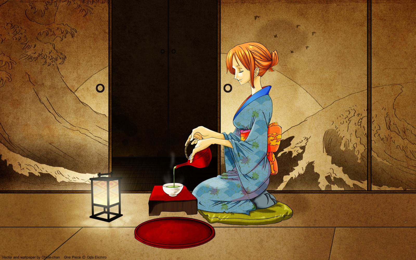 pintura, ilustración, Anime, rojo, Una pieza, Nami, ART, color, captura de pantalla